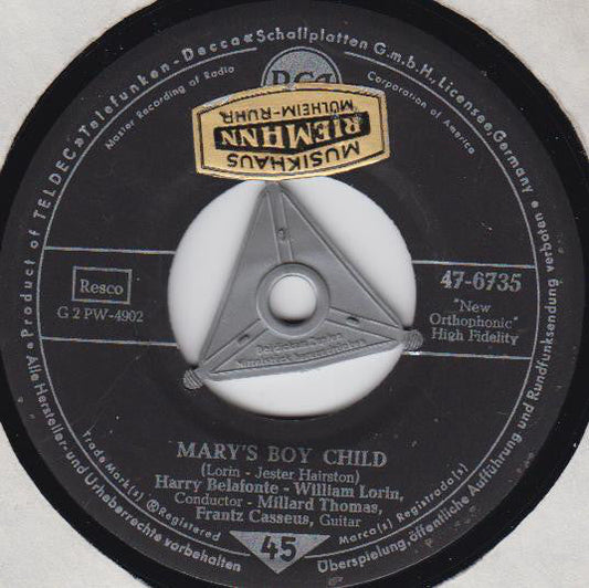 Harry Belafonte - Mary's Boy Child 25935 Vinyl Singles Hoes: Generic