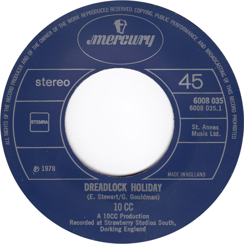 10cc - Dreadlock Holiday Vinyl Singles Hoes: Generic