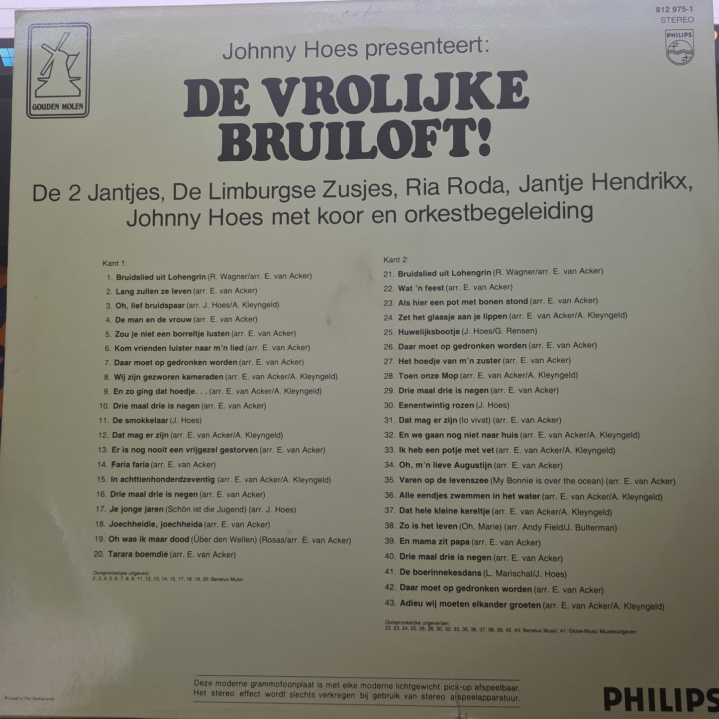 Various - Johnny Hoes Presenteert: De Vrolijke Bruiloft! (LP) 49889 Vinyl LP VINYLSINGLES.NL