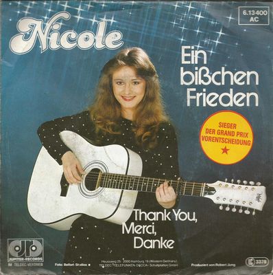 Nicole - Ein Bißchen Frieden Vinyl Singles Media VG+ / Sleeve G+