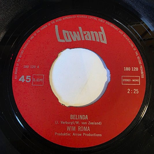 Wim Roma - Belinda Vinyl Singles Media VG+ / Sleeve Generic
