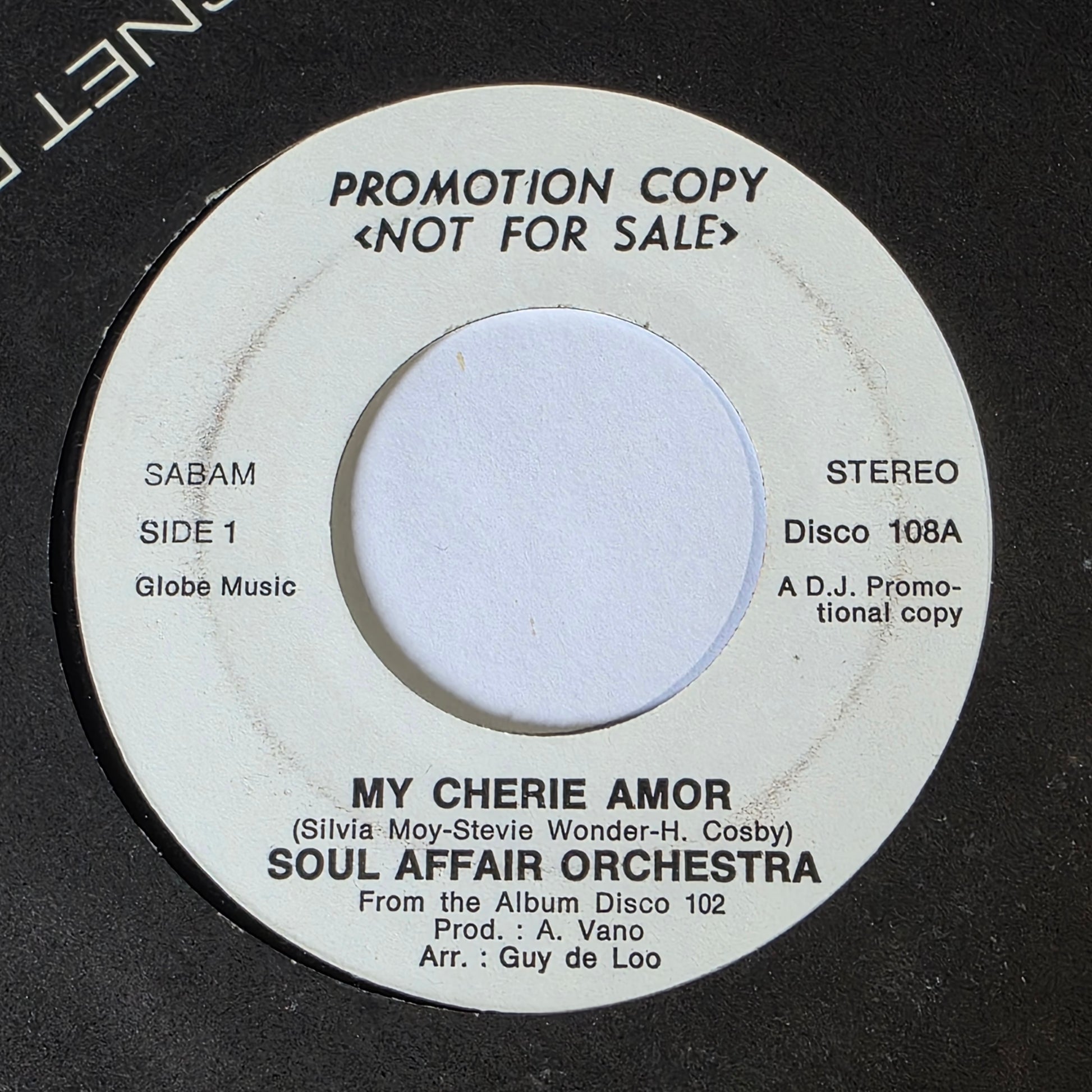 Soul Affair Orchestra - My Cherie Amor Vinyl Singles Vinyl Zeer Goed / Hoesje Generic "VINYLSINGLES.NL"