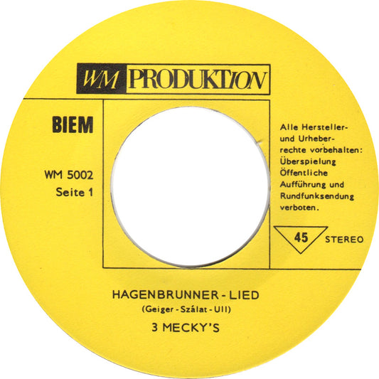 3 Mecky's - Hagenbrunner-Lied Vinyl Singles Vinyl (VG) <br> Hoes Generic