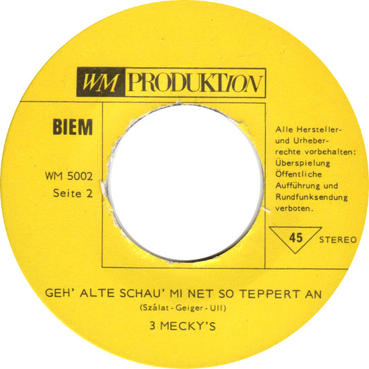 3 Mecky's - Hagenbrunner-Lied Vinyl Singles Vinyl Zeer Goed / Hoesje Generic "VINYLSINGLES.NL"