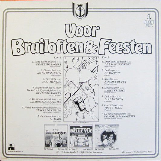 Various - Voor Bruiloften & Feesten (LP) Vinyl LP Vinyl Zeer Goed / Hoesje Goed "VINYLSINGLES.NL"