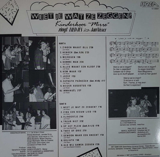 Kinderkoor Mirre - Weet Je Wat Ze Zeggen? (LP)