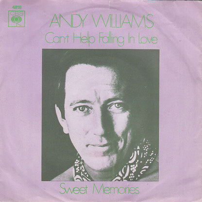 Andy Williams - Can't Help Falling In Love Vinyl Singles Vinyl Very Good (VG) <br> Hoes Good Plus (G+)