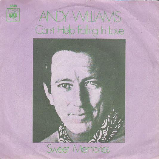 Andy Williams - Can't Help Falling In Love Vinyl Singles Vinyl Very Good (VG) <br> Hoes Good Plus (G+)