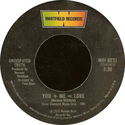 Undisputed Truth - You + Me = Love Vinyl Singles Vinyl (VG) <br> Hoes Generic
