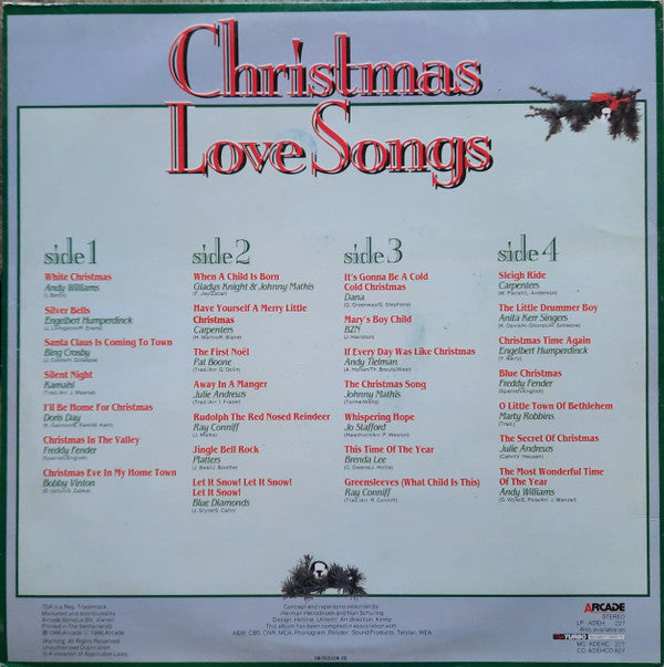 Various - Christmas Love Songs (LP) Vinyl LP Dubbel Vinyl Very Good (VG) <br> Hoes Good Plus (G+)