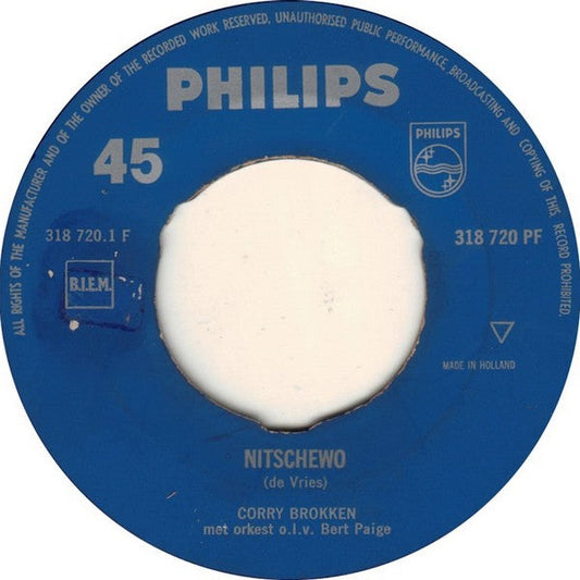 Corry Brokken - Nitschewo (B) 08689 Vinyl Singles Redelijke Staat