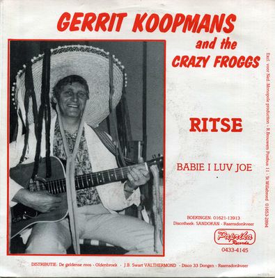 Gerrit Koopmans And The Crazy Froggs - Ritse Vinyl Singles Vinyl Zeer Goed / Hoesje Goed "VINYLSINGLES.NL"