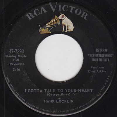 Hank Locklin - I Gotta Talk To Your Heart Vinyl Singles Media VG+ / Sleeve Generic