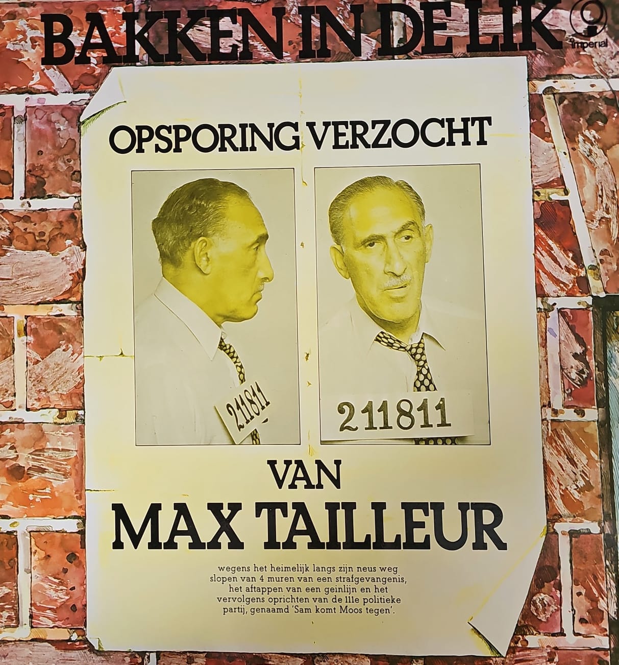 Max Tailleur - Opsporing Verzocht (LP) 50174 Vinyl LP Goede Staat