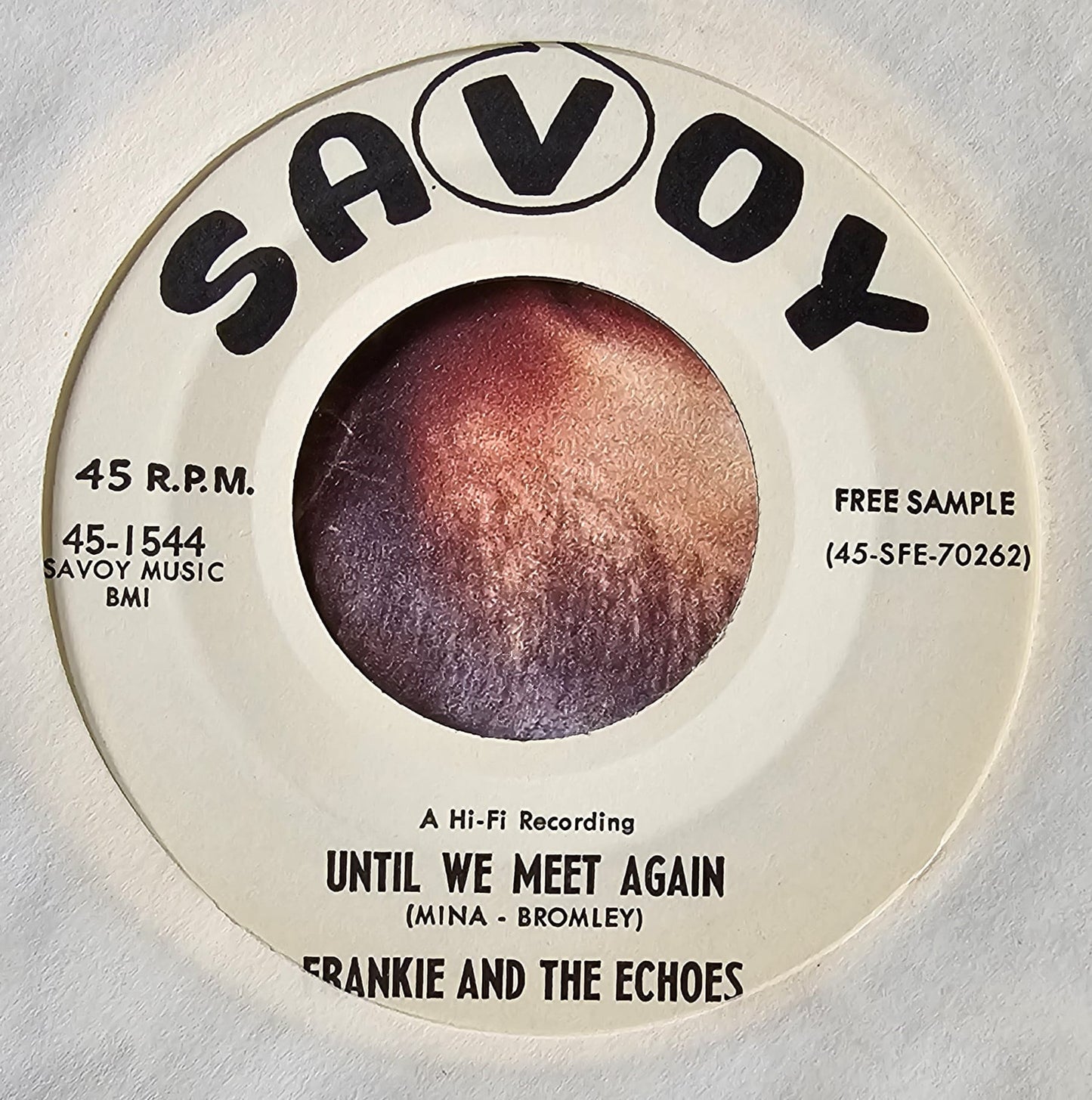 Frankie & The Echoes - Until We Meet Again Vinyl Singles Vinyl Very Good (VG) <br> Hoes Generic