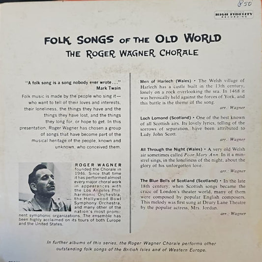 Roger Wagner Chorale - Folk Songs Of Old World
