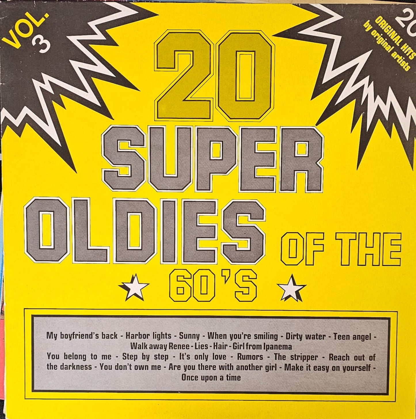 Various - 20 Super Oldies Of The 60's Vol. 3 (LP) Vinyl LP Vinyl Very Good (VG) <br> Hoes Good Plus (G+)