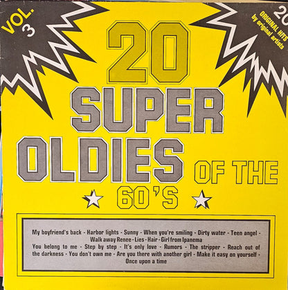 Various - 20 Super Oldies Of The 60's Vol. 3 (LP) Vinyl LP Vinyl Very Good (VG) <br> Hoes Good Plus (G+)