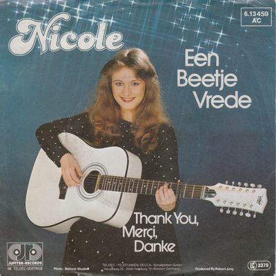 Nicole - Een Beetje Vrede Vinyl Singles Media VG+ / Sleeve Tekst "VINYLSINGLES.NL"