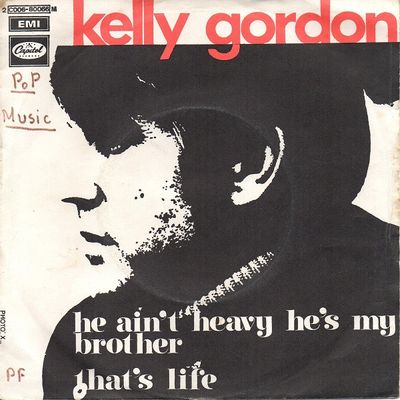 Kelly Gordon - He Ain't Heavy... He's My Brother Vinyl Singles Media VG+ / Sleeve Tekst "VINYLSINGLES.NL"