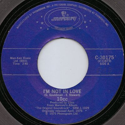 10cc - I'm Not In Love Vinyl Singles Vinyl Zeer Goed / Hoesje Goed "VINYLSINGLES.NL"