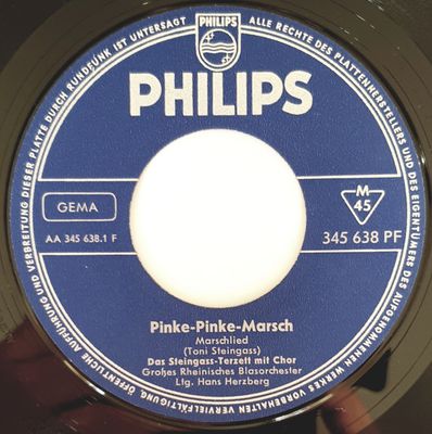 Das Steingass-Terzett - Pinke-Pinke-Marsch Vinyl Singles Vinyl (VG) <br> Hoes Generic