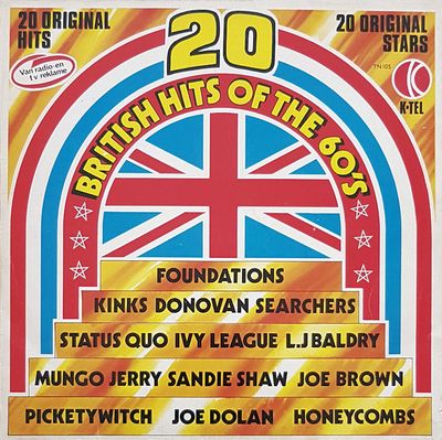Various - 20 British Hits Of The 60's (LP) Vinyl Zeer Goed / Hoes Goed "VINYLSINGLES.NL"