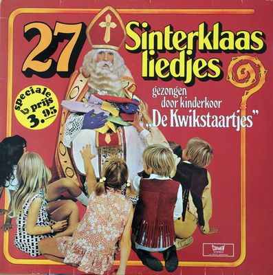 Kinderkoor De Kwikstaartjes - 27 Sinterklaasliedjes (LP) Vinyl LP Vinyl Very Good (VG) <br> Hoes Good Plus (G+)