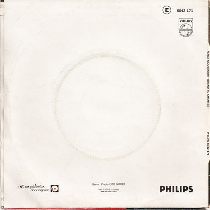 Nana Mouskouri - Quand Tu Chantes Vinyl Singles Vinyl Goed / Hoes Slecht