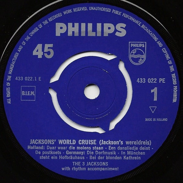 3 Jacksons - Jacksons' Worldcruise 2 (Jacksons' Wereldreis) Vinyl Singles EP Vinyl Very Good (VG) <br> Hoes Generic