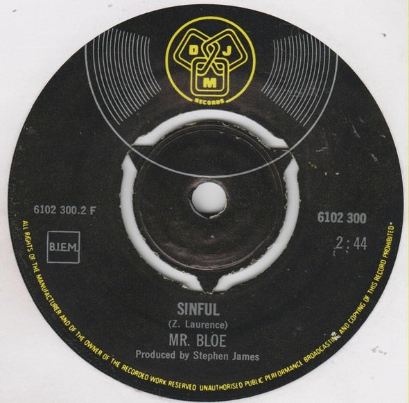 Mr. Bloe - Groovin' With Mr. Bloe Vinyl Singles Vinyl Very Good (VG) <br> Hoes Generic
