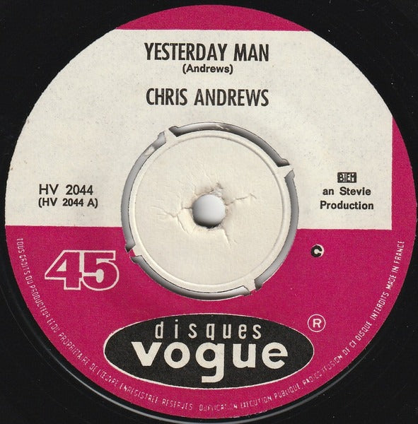 Chris Andrews - Yesterday Man Vinyl Singles Vinyl Very Good (VG) <br> Hoes Generic