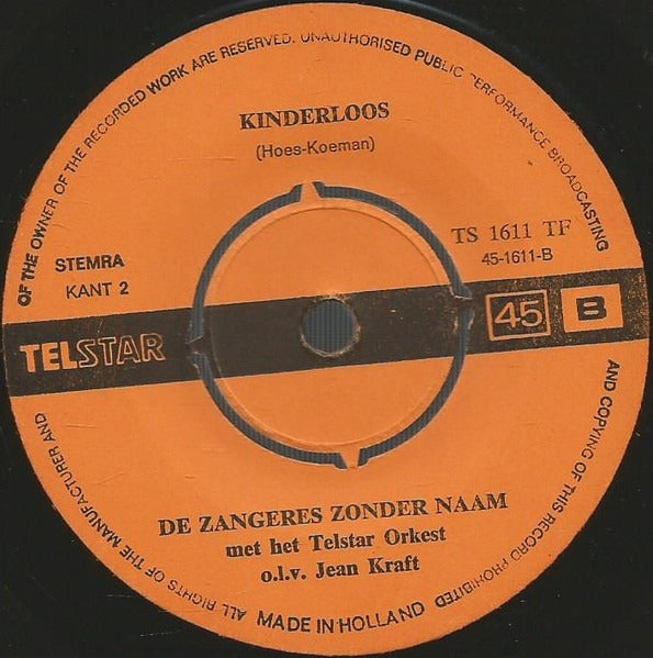 Zangeres Zonder Naam - Het Soldaatje (De Vier Raadsels) Vinyl Singles Vinyl (VG) <br> Hoes Generic
