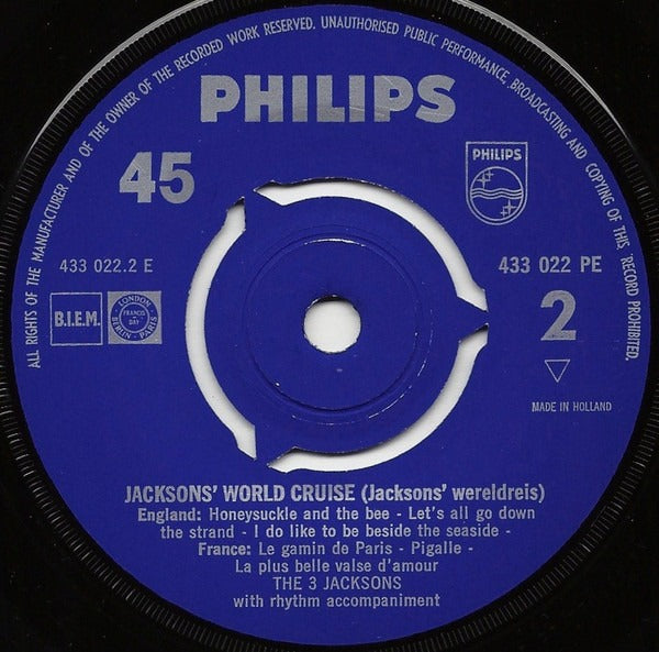 3 Jacksons - Jacksons' Worldcruise 2 (Jacksons' Wereldreis) Vinyl Singles EP Vinyl Very Good (VG) <br> Hoes Generic