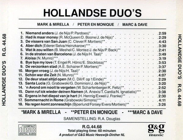 Various Artists - Hollandse Duo's (CD) Compact Disc Goede Staat