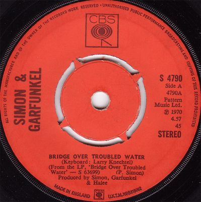 Simon & Garfunkel - Bridge Over Troubled Water Vinyl Singles Vinyl (VG) <br> Hoes Generic