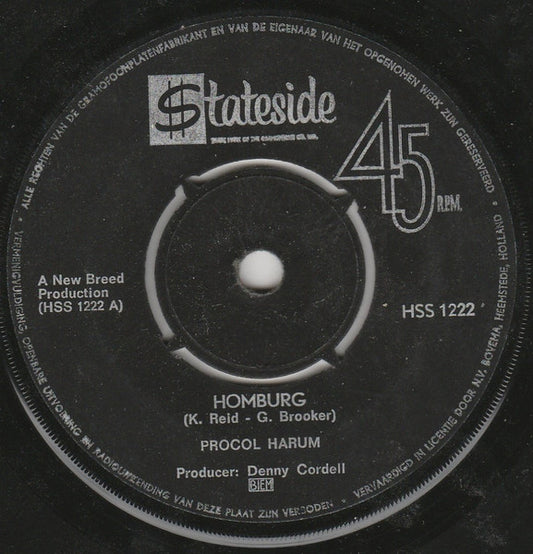 Procol Harum - Homburg Vinyl Singles Vinyl Goed / Hoes Generic
