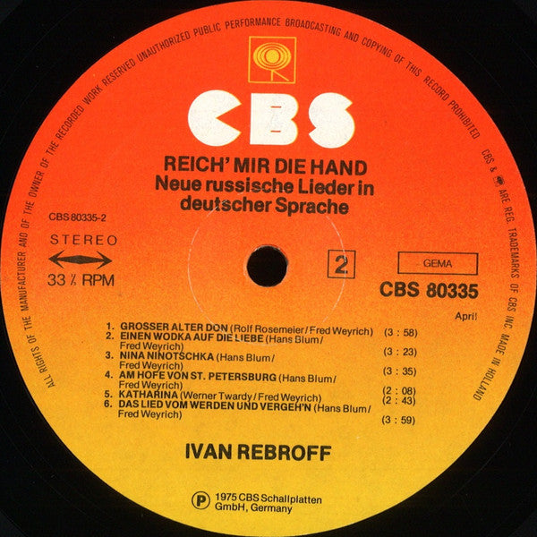 Ivan Rebroff - Reich' Mir Die Hand (LP) 49841 Vinyl LP VINYLSINGLES.NL