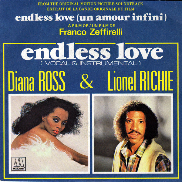 Diana Ross & Lionel Richie - Endless Love Vinyl Singles Vinyl Very Good (VG) <br> Hoes Good Plus (G+)