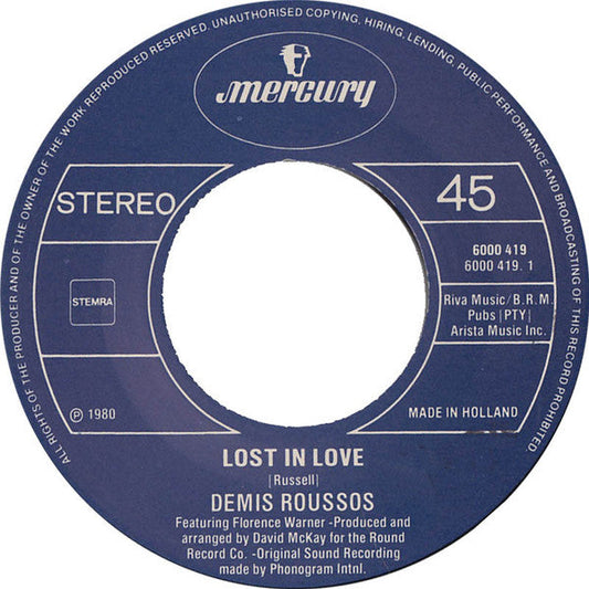 Demis Roussos - Lost In Love 19471 Vinyl Singles VINYLSINGLES.NL