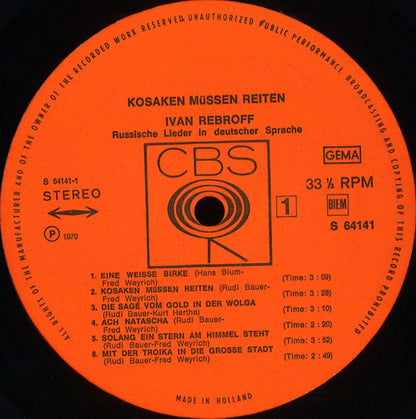 Ivan Rebroff - Kosaken Müssen Reiten (LP) 49829 Vinyl LP VINYLSINGLES.NL