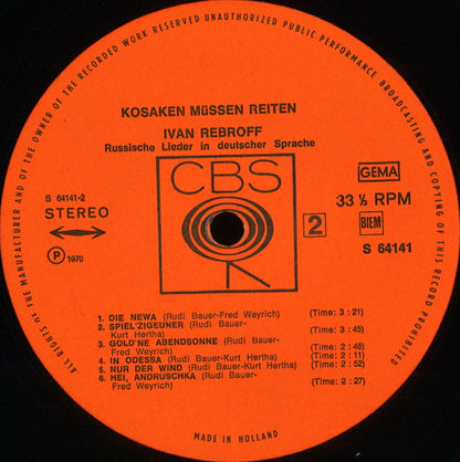 Ivan Rebroff - Kosaken Müssen Reiten (LP) 49829 Vinyl LP VINYLSINGLES.NL