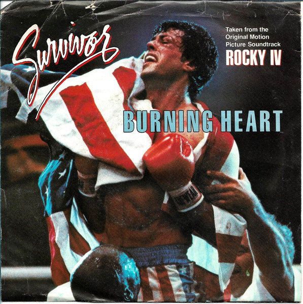 Survivor - Burning Heart Vinyl Singles Vinyl Very Good (VG) <br> Hoes Good Plus (G+)