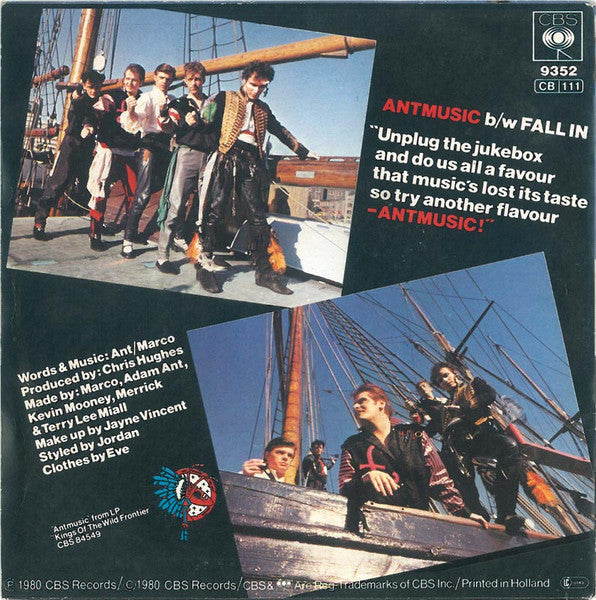 Adam And The Ants - Antmusic Vinyl Singles Vinyl Very Good (VG) <br> Hoes Good Plus (G+)