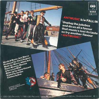 Adam And The Ants - Antmusic Vinyl Singles Vinyl Very Good (VG) <br> Hoes Good Plus (G+)