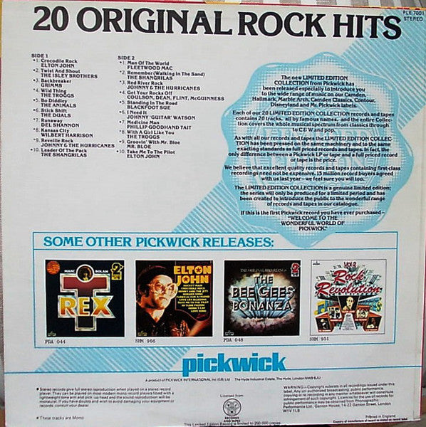 Various - ** Original Rock Hits (LP) Vinyl LP Vinyl Very Good (VG) <br> Hoes Good Plus (G+)