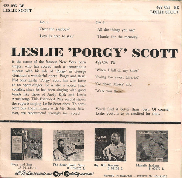 Leslie Scott - Over the Rainbow (EP) 35745 Vinyl Singles Hoes: Redelijk