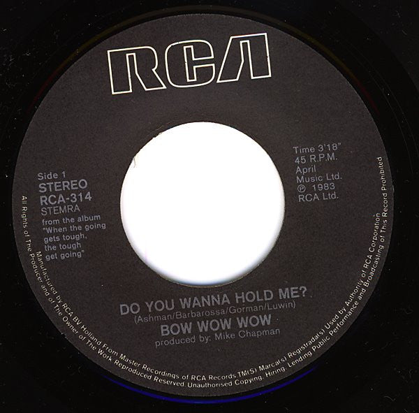 Bow Wow Wow - Do You Wanna Hold Me Vinyl Singles Hoes: Generic