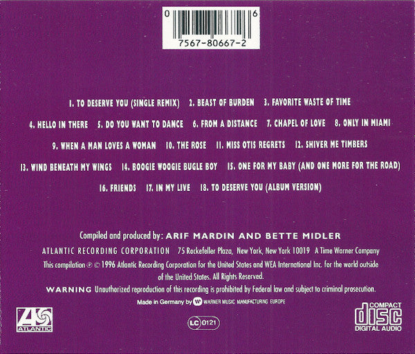 Bette Midler - Experience The Divine (Greatest Hits) (CD) Compact Disc Goede Staat