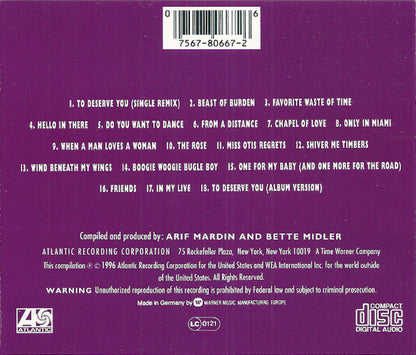 Bette Midler - Experience The Divine (Greatest Hits) (CD) Compact Disc Goede Staat